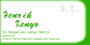 henrik kenyo business card